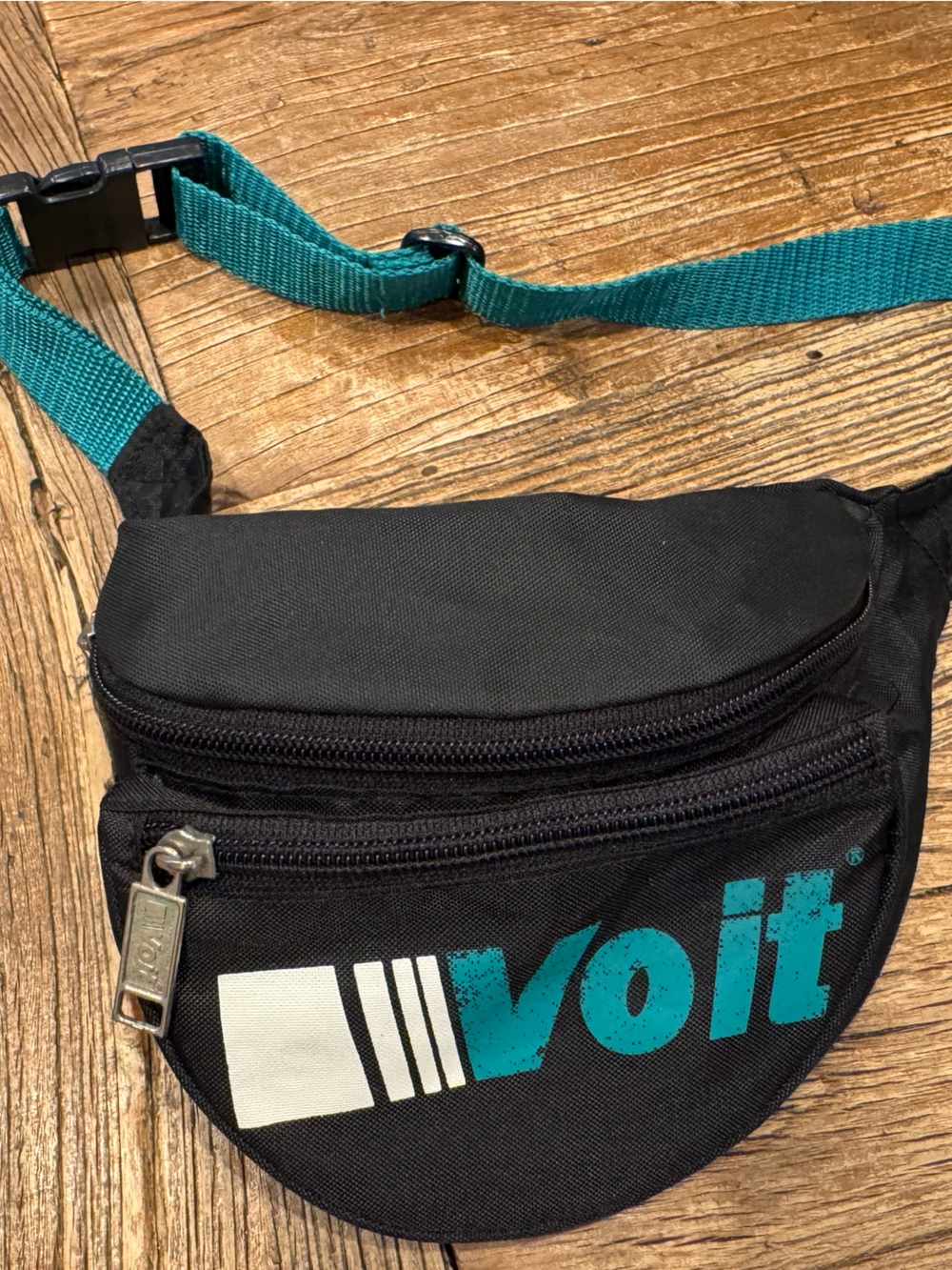 Black & Teal Waist Bag — Compact Men’s Hip Pack